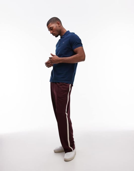 Tommy Jeans slim essential pikétröja i marinblått - Image 4