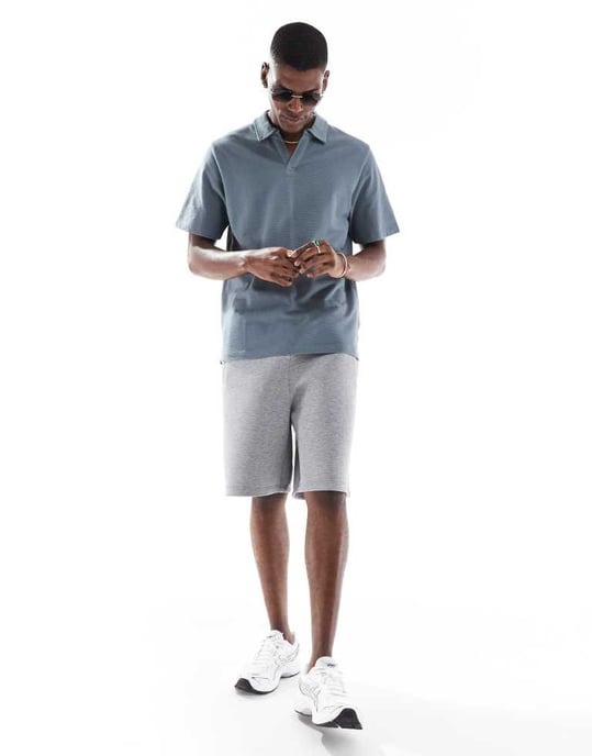 Jack & Jones ribbad polotröja i blått - Image 2