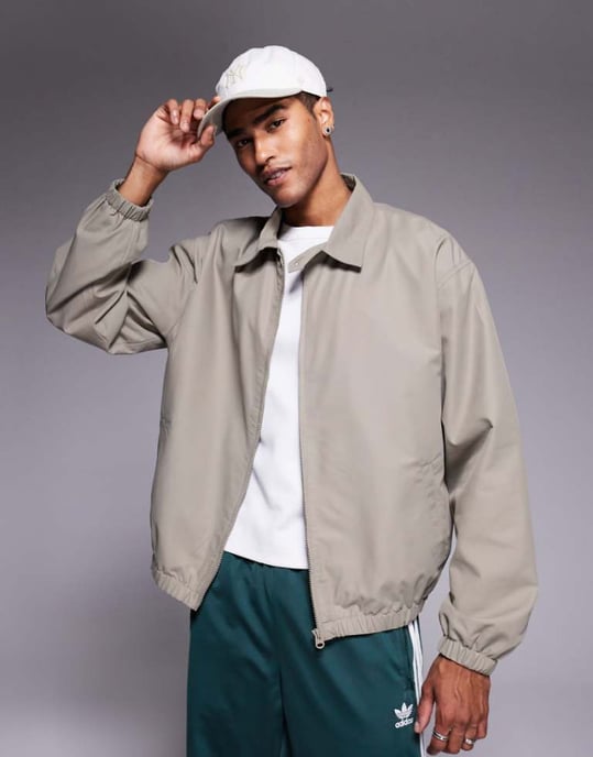 ASOS DESIGN lätt harringtonjacka i svamp - BRUN - Image 1