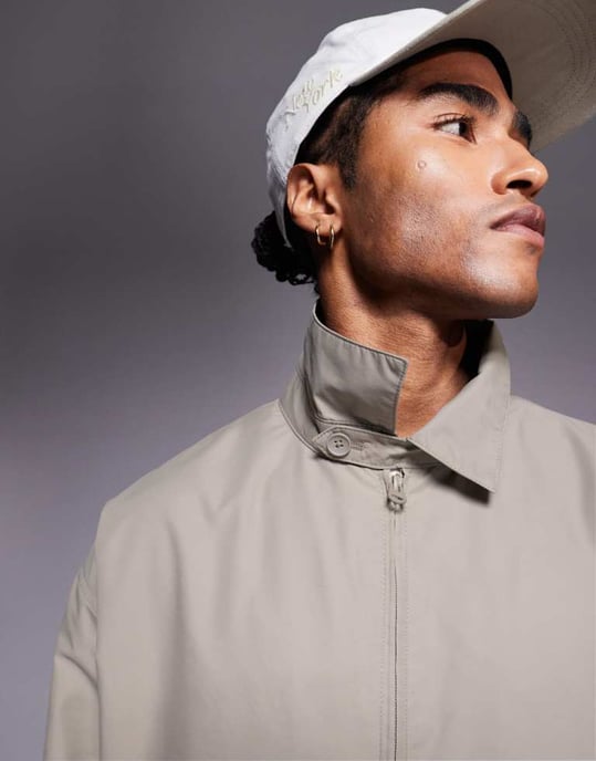 ASOS DESIGN lätt harringtonjacka i svamp - BRUN - Image 3