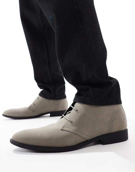 ASOS DESIGN snörkängor i grått - Image 1