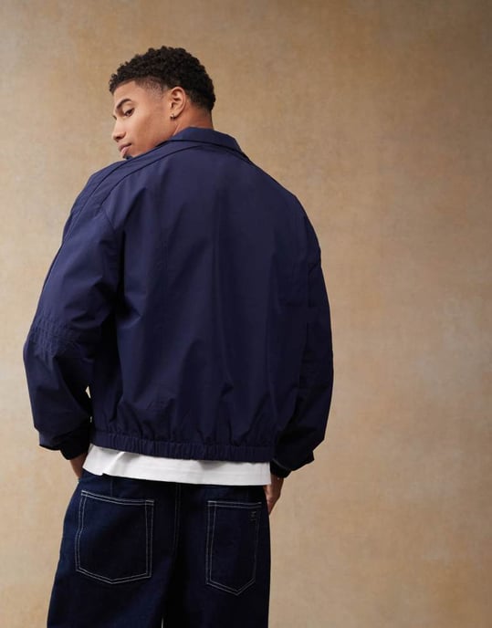 ASOS DESIGN oversized trackjacka i marinblå - Image 4