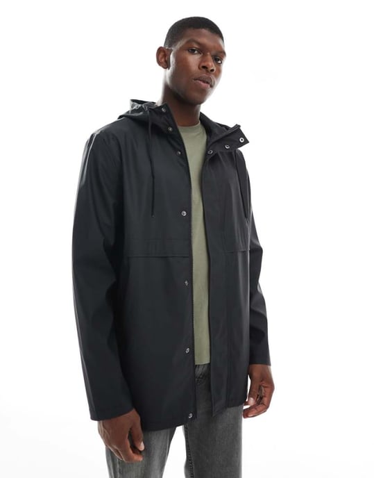 ASOS DESIGN duschresistent regnjacka i svart - Image 1