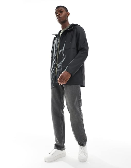 ASOS DESIGN duschresistent regnjacka i svart - Image 2