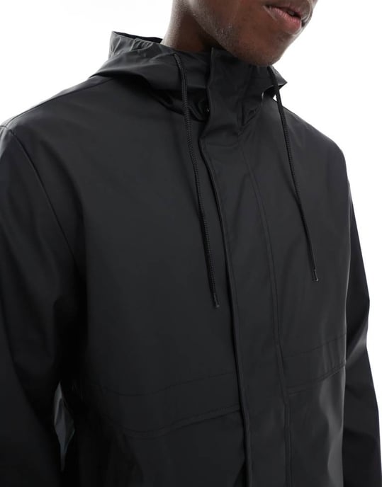 ASOS DESIGN duschresistent regnjacka i svart - Image 4