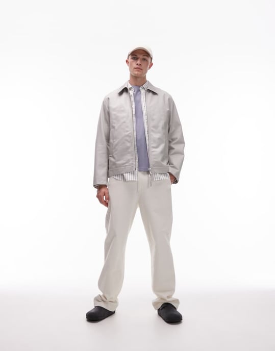 ARKET zip-front minimal arbetsjacka med krage i mårdstyledning - Image 1