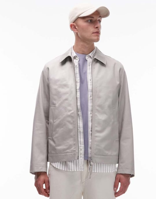 ARKET zip-front minimal arbetsjacka med krage i mårdstyledning - Image 2