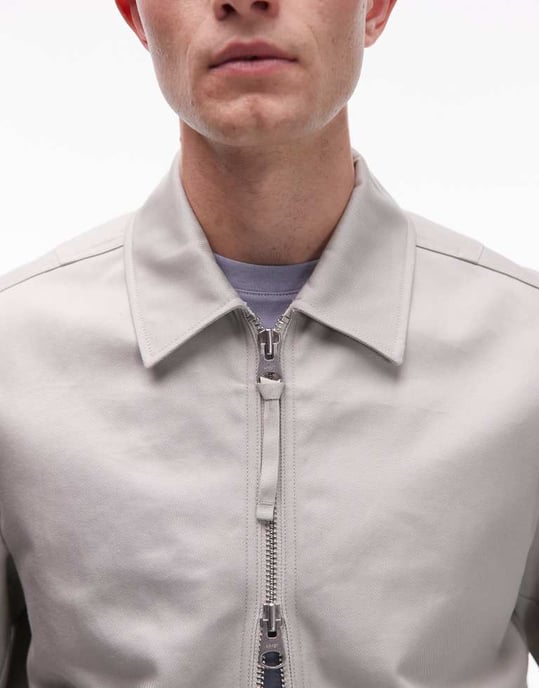 ARKET zip-front minimal arbetsjacka med krage i mårdstyledning - Image 3