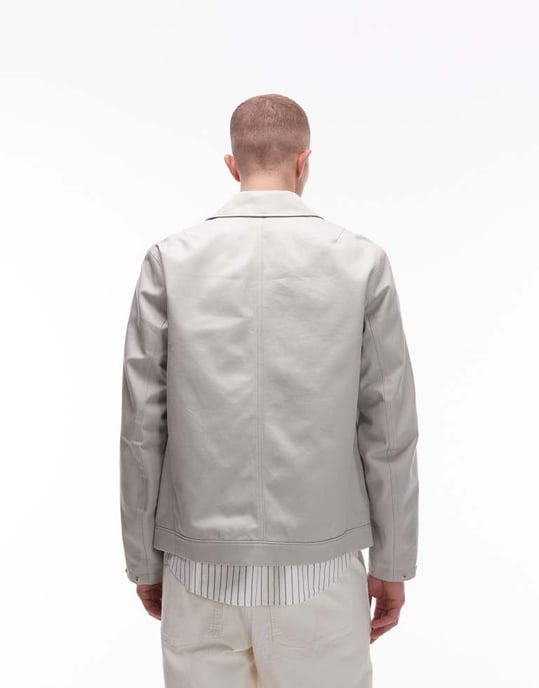 ARKET zip-front minimal arbetsjacka med krage i mårdstyledning - Image 4