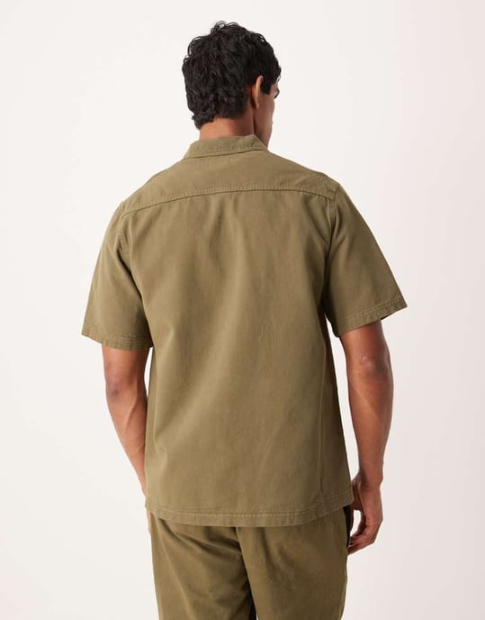 ASOS DESIGN koord avslappnad kortärmad skjorta i khaki - Image 3