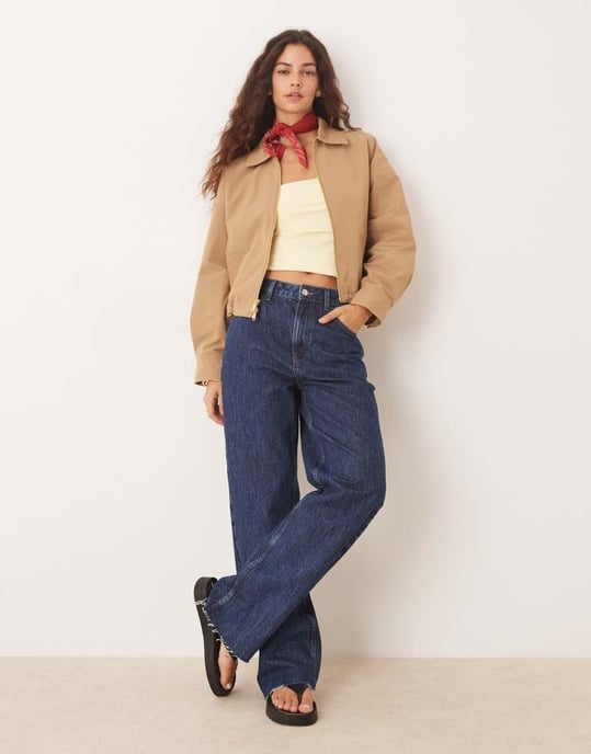 Abercrombie & Fitch ren utility-jacka i beige - Image 4