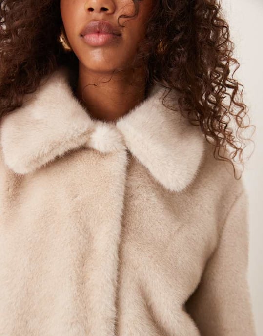 Abercrombie & Fitch kragjacka i beige borg - Image 3
