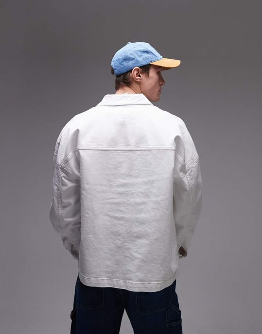 Tommy Jeans Chore denimjacka i vitt - Image 3