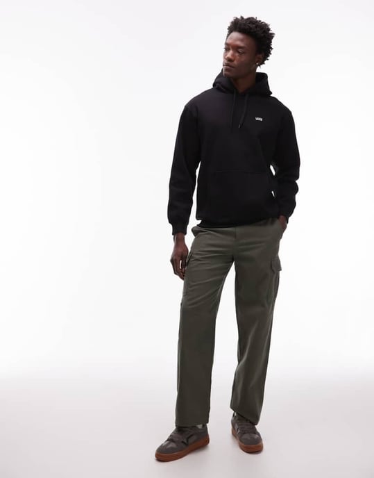 Vans lös passform hoodie med vänster bröstlogotyp i svart - Image 2