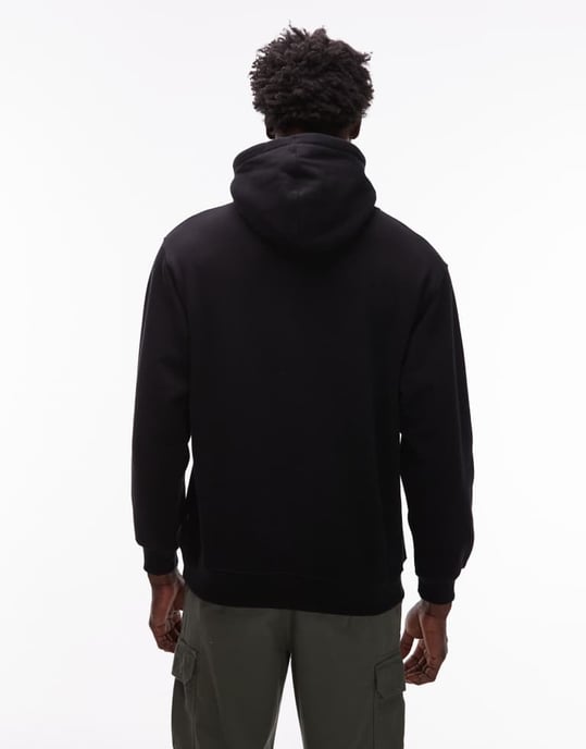 Vans lös passform hoodie med vänster bröstlogotyp i svart - Image 3