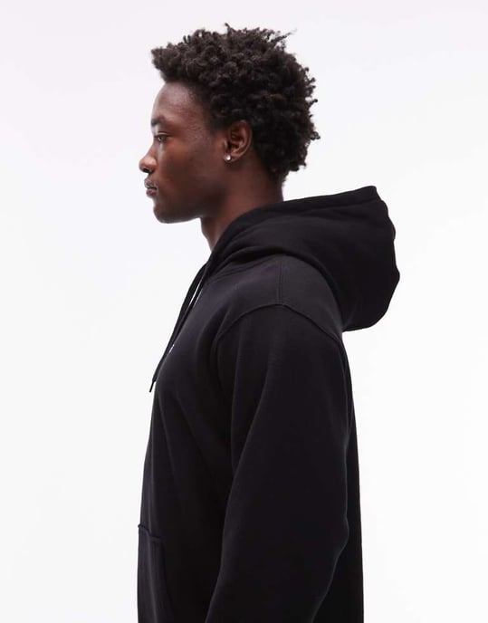 Vans lös passform hoodie med vänster bröstlogotyp i svart - Image 4