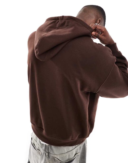 Cotton On boxig passform sweatshirt med huva i mörk ek - Image 2