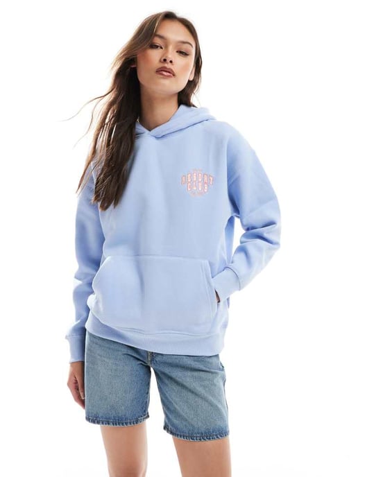 Cotton On premium pluchhoodie i vindseglareblå - Image 2