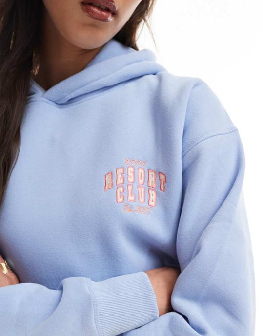Cotton On premium pluchhoodie i vindseglareblå - Image 3