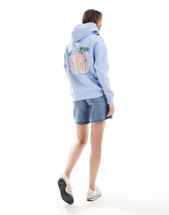 Cotton On premium pluchhoodie i vindseglareblå - Image 4