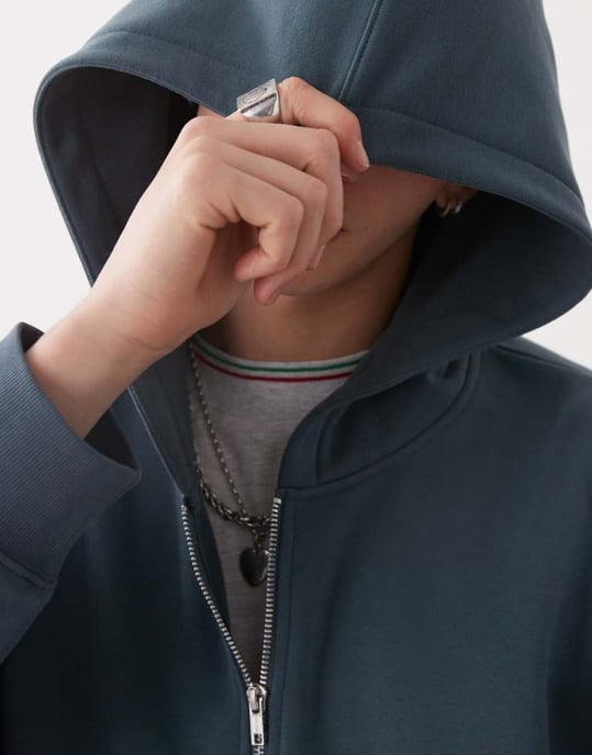 COLLUSION boxig zip-up hoodie i kolgrå - Image 2