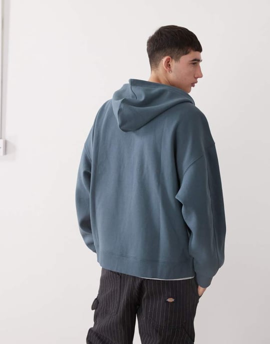 COLLUSION boxig zip-up hoodie i kolgrå - Image 3