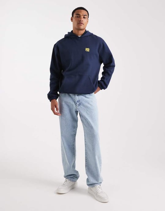 ASOS DESIGN hoodie med ryggtryck i marinblått - Image 2