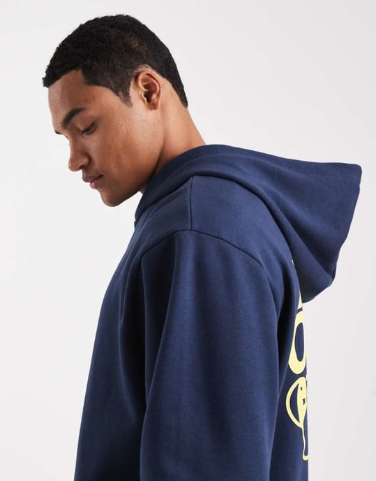 ASOS DESIGN hoodie med ryggtryck i marinblått - Image 3