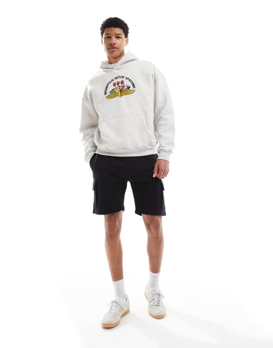 Hollister boxy bilmotiv sweatshirt i grått - Image 2