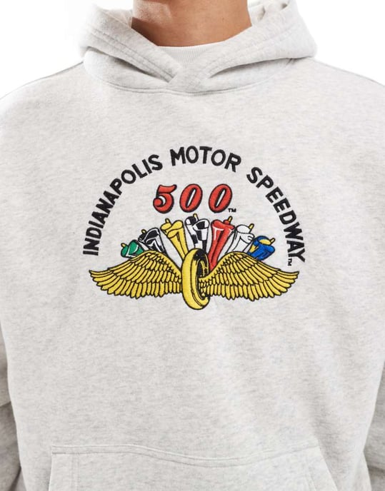 Hollister boxy bilmotiv sweatshirt i grått - Image 3