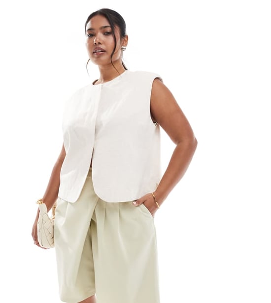 ASOS DESIGN Curve skräddarsydda långlinjers utility-shorts i pistage - Image 1