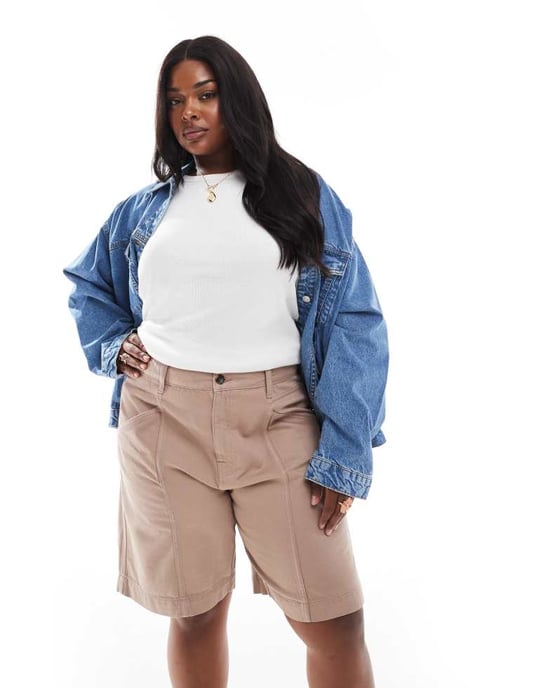 ASOS DESIGN Curve badshorts i sand - Image 2
