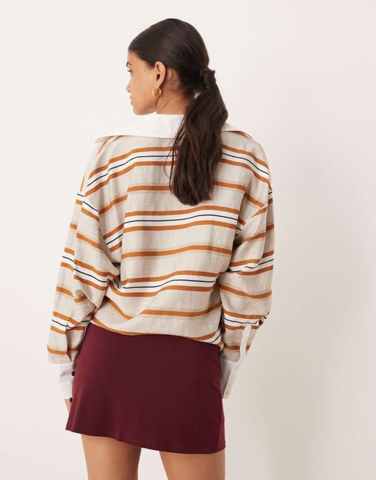 ASOS DESIGN slinky knappdetalj kjol i vinröd - Image 3