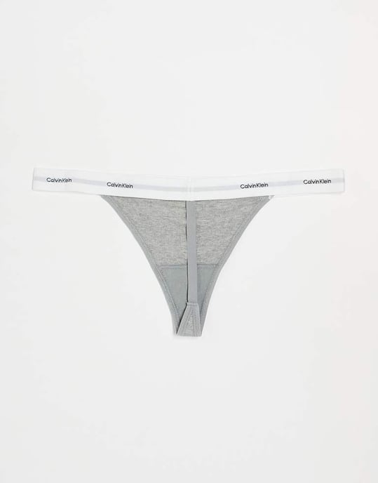 Calvin Klein Modern Logo 3-pack tanga i grått - Image 2
