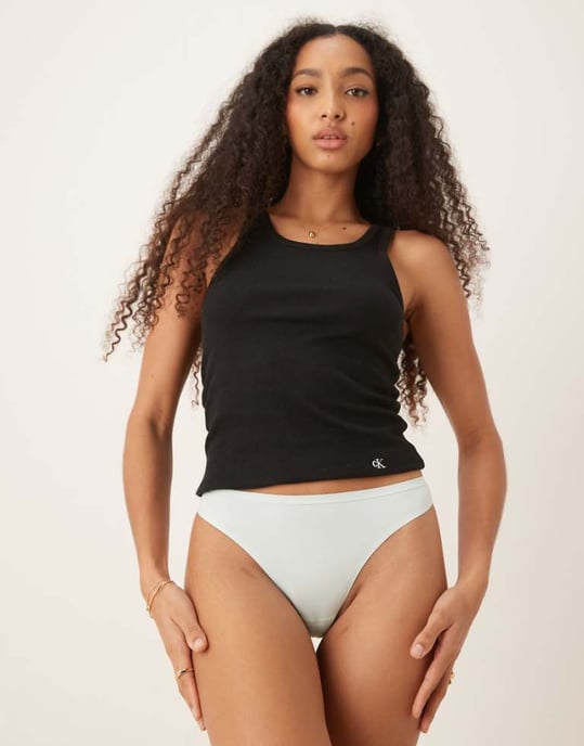 Calvin Klein perfekt passform tanga i ljusblått - Image 1