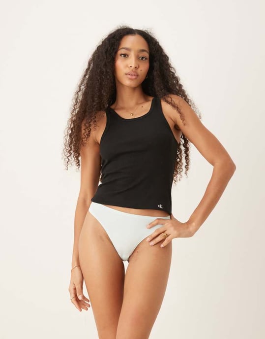 Calvin Klein perfekt passform tanga i ljusblått - Image 4