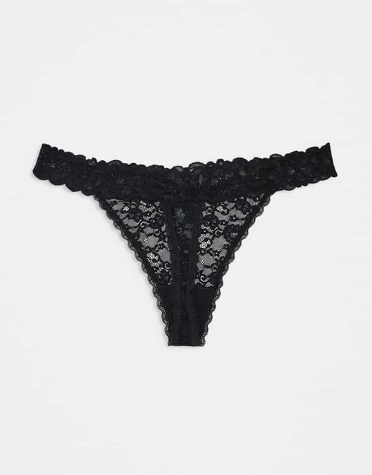 ASOS DESIGN Curve Minnie 3-pack helspetsstring i svart - Image 2