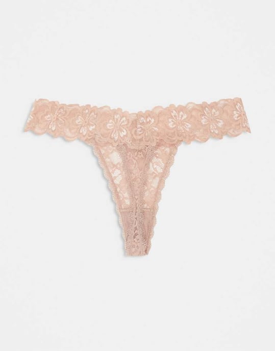 ASOS DESIGN Minnie 3-pack heltäckande spets-tanga i neutral - Image 3