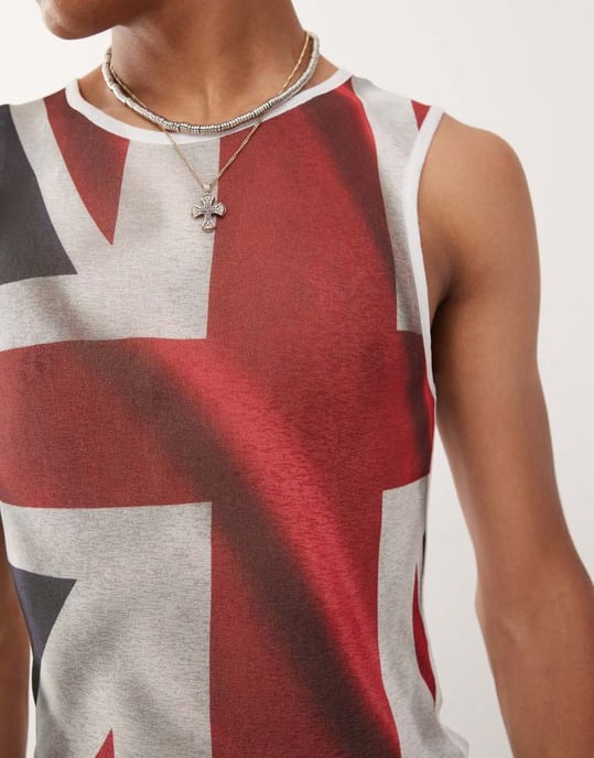 COLLUSION Meshfestivalväst med union jack-mönster - Image 3