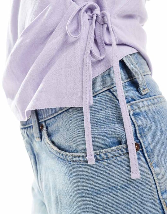 ASOS DESIGN ärmlös knyt-topp i lilablå - Image 3