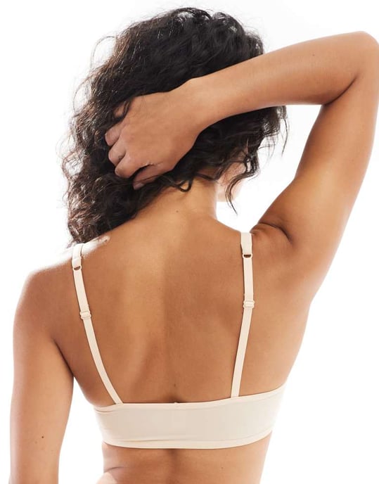 Dorina essential mix & match microfibrer lätt vadderad scooped bralette i beige - Image 3