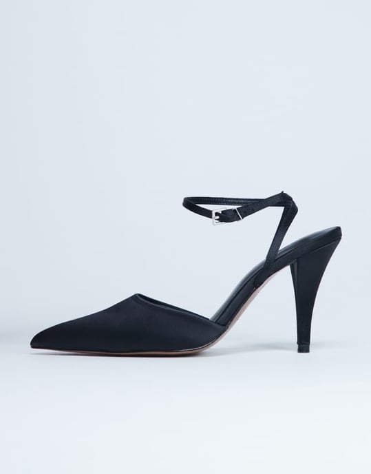 Topshop Demi kon-häl klackskor med snöre i svart - Image 1