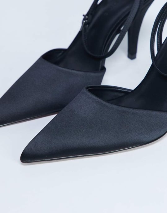 Topshop Demi kon-häl klackskor med snöre i svart - Image 3