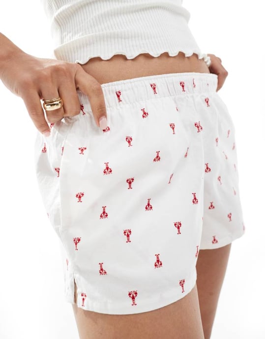 Hollister lågt skurna baggy boxer pyjamasbyxor i hummertryck - Image 3