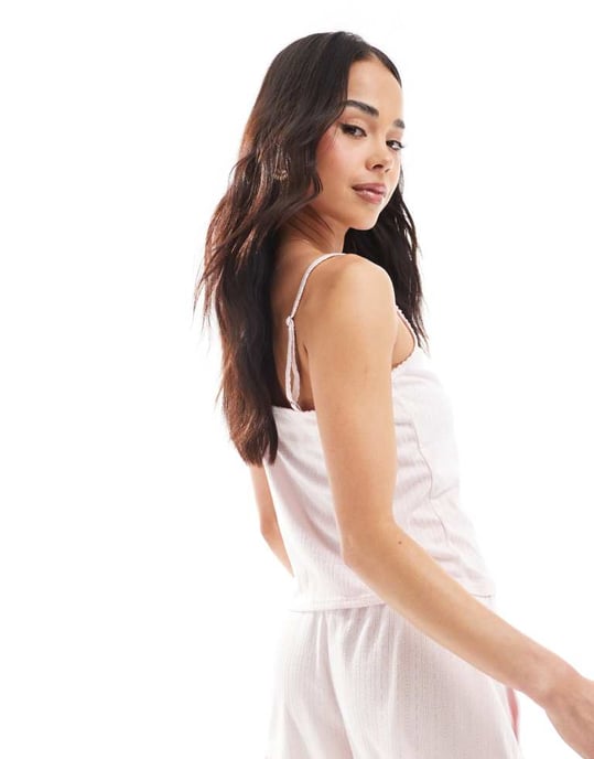 Hollister nattlinne toppset i rosa - Image 2