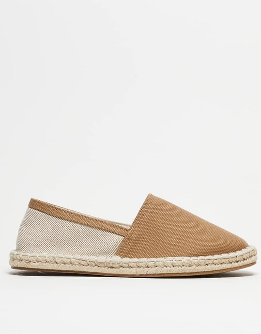 ASOS DESIGN espadrillos i brun canvasblandning - Image 2