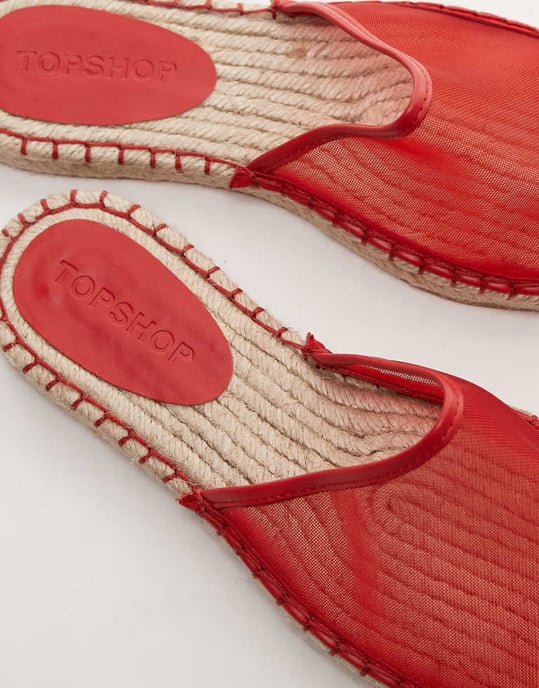 Topshop Harry espadrillo mule i röd - Image 2