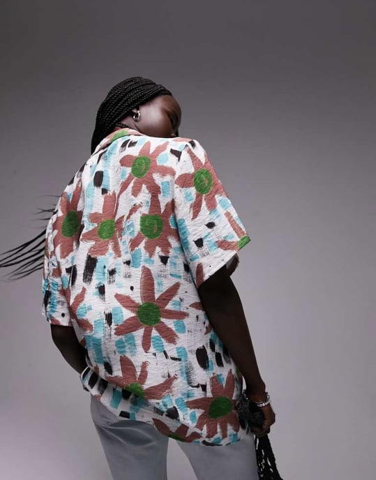Topshop co-ord printed resort shirt in multi - Image 2