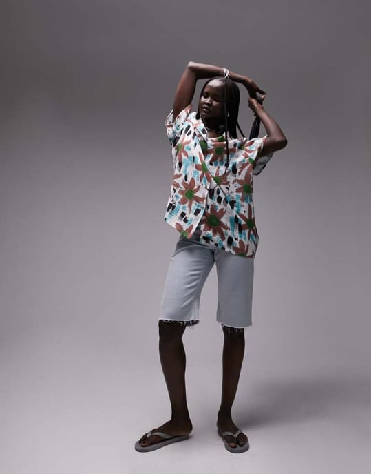 Topshop co-ord printed resort shirt in multi - Image 3