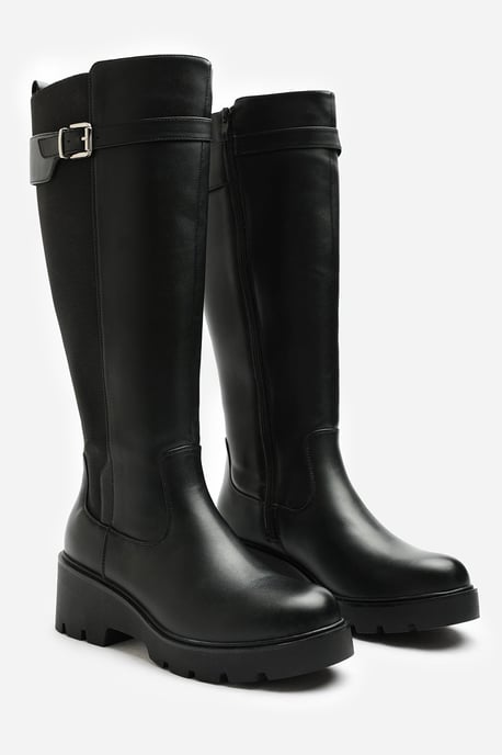 Where's That From Womens Erelia Stretch Panel Buckle Detail Wedge Boots - Image 4